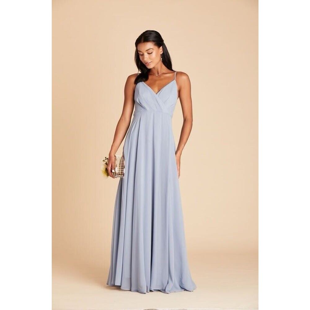NWT Birdy Grey Bridesmaid Kaia Long Dress Dusty Blue Size Small Women 59” Length